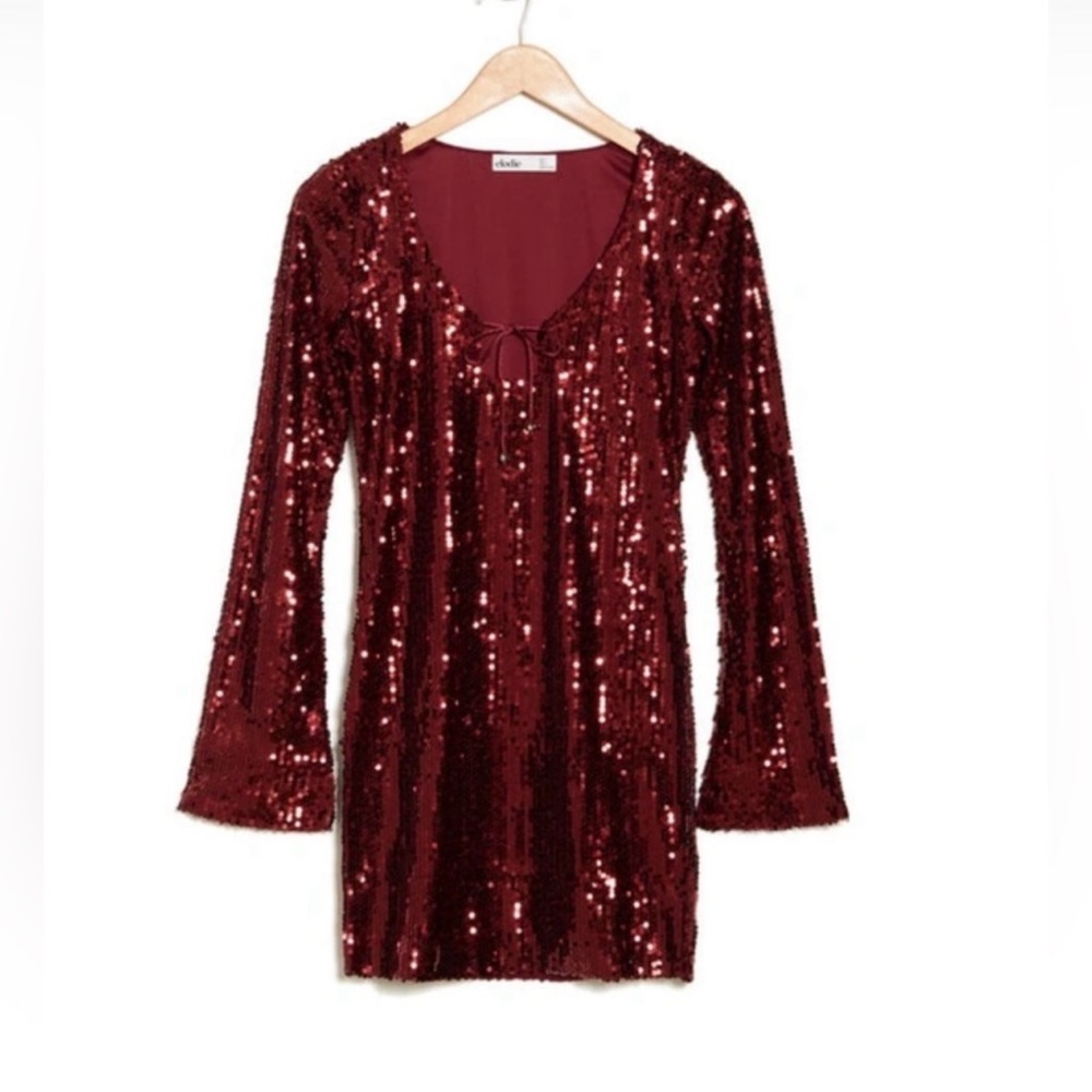 Elodie Maroon Sequin Dress